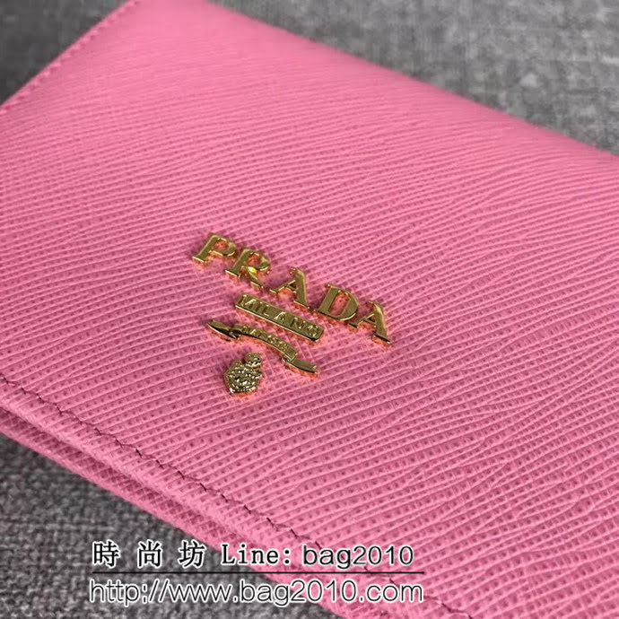 PRADA普拉達 經典爆款 頂級原單十字紋牛皮 女士短皮夾 1MV204 DD1406